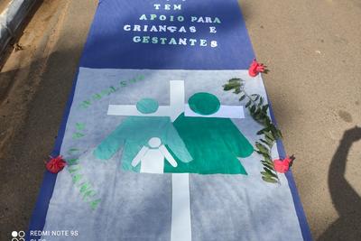 Tapetes feitos pelos líderes da Pastoral da Criança em Campo Novo de Rondônia-RO