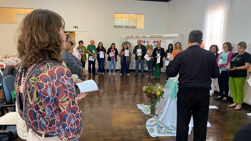 Momento de espiritualidade entre os participantes da Assembleia Nacional da Pastoral da Criança